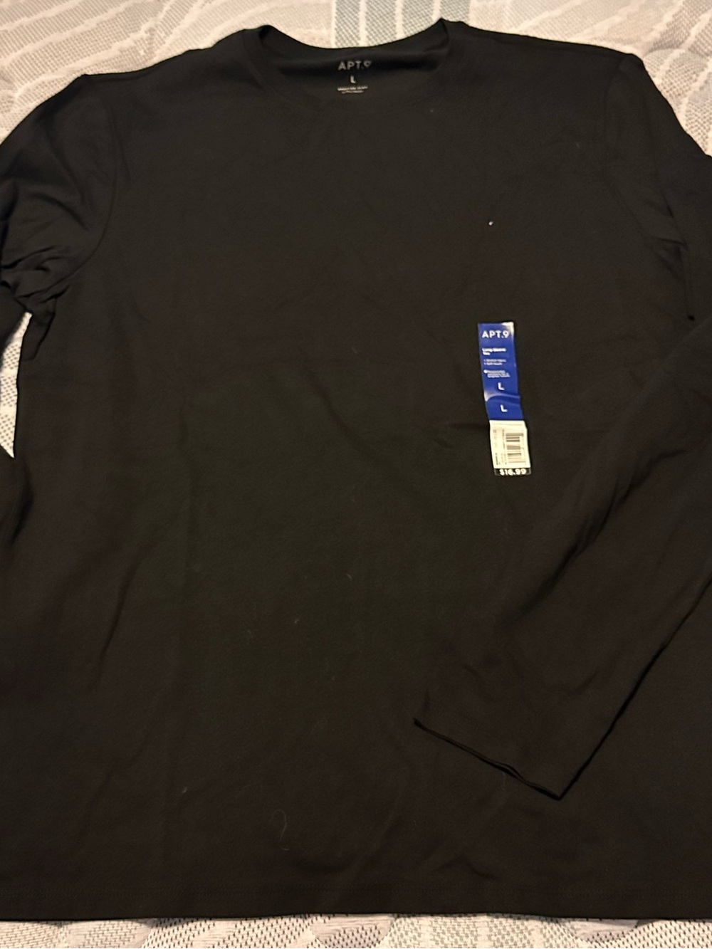 Apt. 9 Men’s Long-Sleeve Crew Neck Shirt - Black